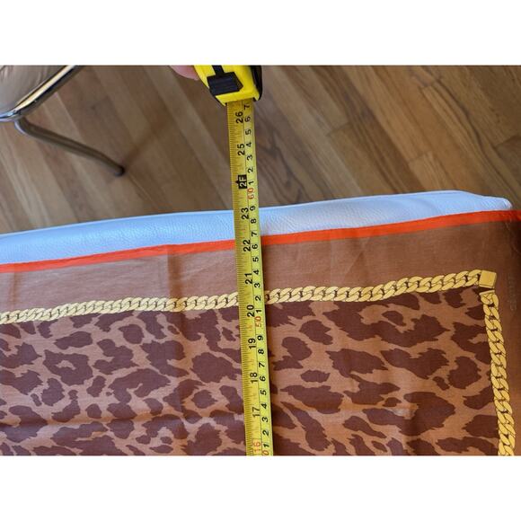 Celine Leopard & Chain Print Scarf 22” - Picture 2 of 8